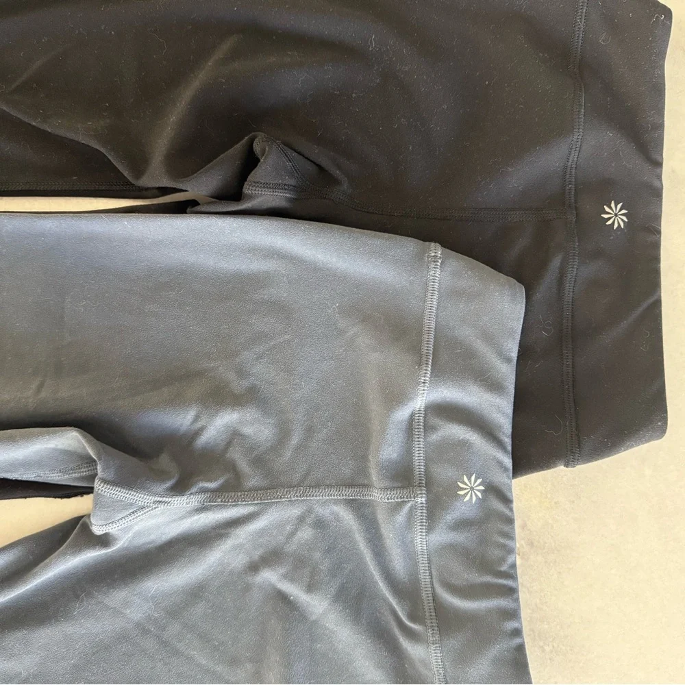 Athleta Girls Chit Chat Kick Flare Capri Wide Leg pants, XS/6, gray & black - Picture 2 of 5